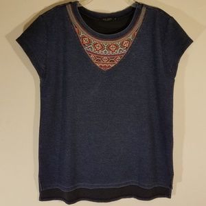 Max Jeans Tops - Max Jeans | Blue Aztec Tee Max Jeans Tops - Max Jeans | Blue Aztec Tee